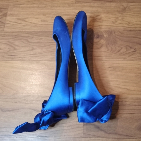 Tibi Balletcore Blue Ballet Satin Flats Size 9 - Picture 6 of 7